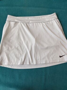 Nike White Golf Skort with Black Swoosh
